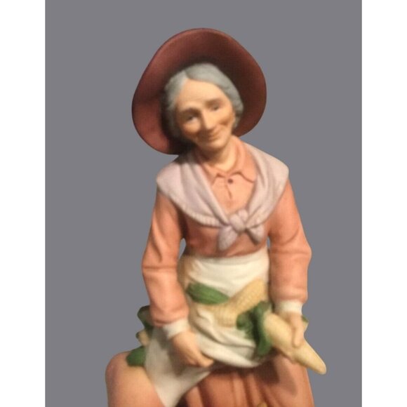 HOMCO Ceramic Figurine Of Woman With Corn & Ducks 1477 - Picture 2 of 8